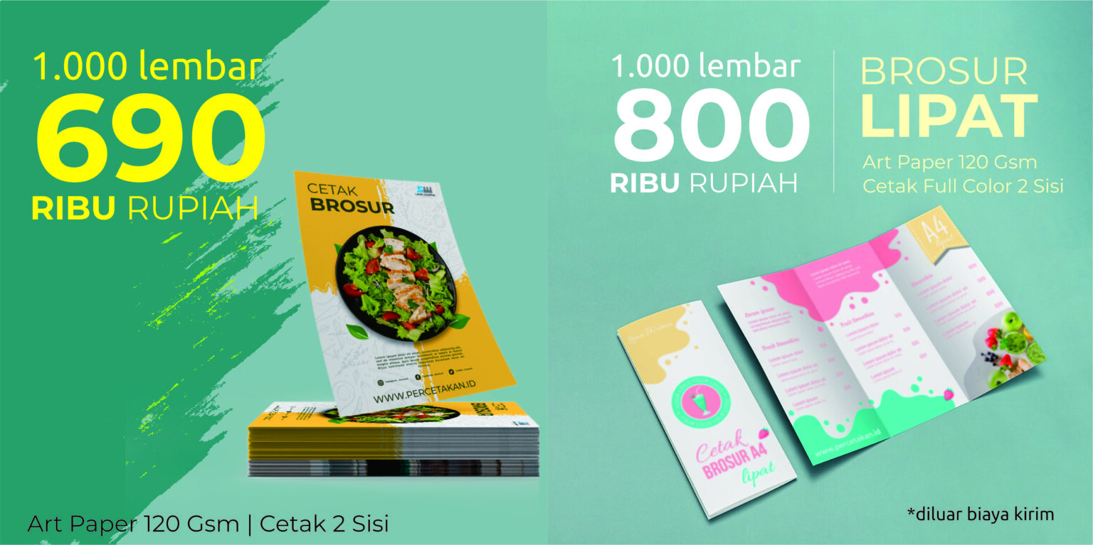 Brosur A4 - Lima Warna Offset Printing